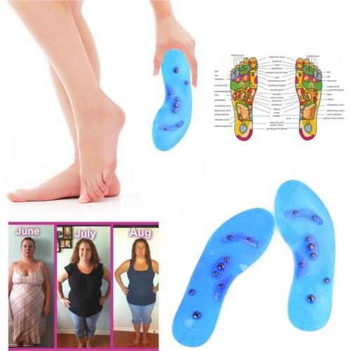 2/3/5pcs Foot Massage Insole Feet Care Cushion Acupressure Slimming Insoles Pads Massage Lose Weight Shock Absorption Washable