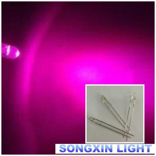 3mm Round Pink 1000pcs Super Bright Light Bulb Led Light-emitting diode Lamp Wholesale