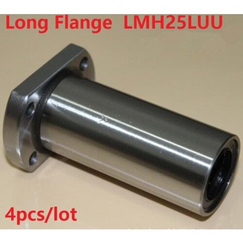 4pcs/lot LMH25LUU 25mm 25*40*112mm long Oval Flange linear motion ball bearings bushings CNC router parts 25x40x112mm