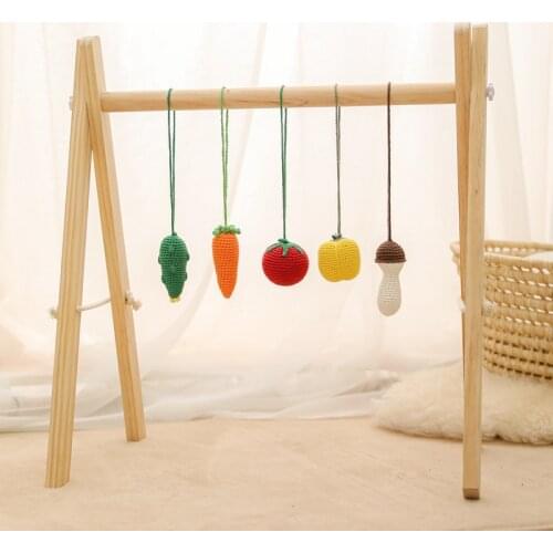 5 PCS Baby Gym Play Nursery Sensory Ring-pull Fruit Shape Toys Fitness Rack Hanging Ornament Kids Room Decoration Accessories