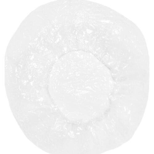 50pcs Disposable PE Hair Hat Elastic Cap For Catering Food Kitchen Dining Living Room Shower