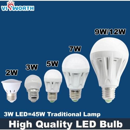 6PCS/LOT)E27 LED Bulb 2W 3W 5W 7W 9W 12W LED Lamp SMD2835SMD5730 LED lampada Bulb Light AC220V 230V 240V Warm White Cold White