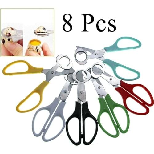 8PCS Quail Pigeon Bird Egg Hand Scissor Stainless Steel Cutter Shell Cigar Opener Cracker Kitchen Clipper Housewife Knife Blade