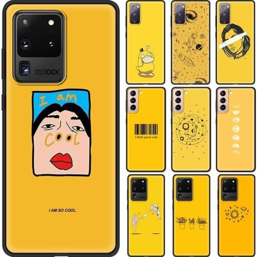 Phone Accessories Cover for Samsung Galaxy S20 FE S21 S20 Ultra S10 Lite S10E S9 Plus 5G Luxury Case Shell Yellow Aesthetic Art