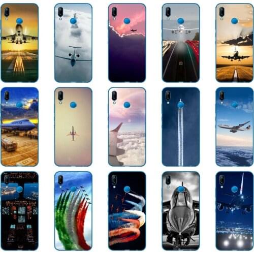 Aircraft Airplane fly travel cloud Sky Soft Silicone Cover for Huawei P9 P10 P20 P30 Lite mate 10 20 PRO lite p smart 2019 case