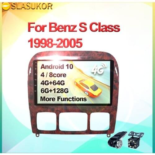 6+128G For Mercedes Benz S Class S280 S320 S350 S400 S430 S500 S600 S55 W220 1998-2005 AMG Car Radio Navigation GPS DVD No 2din