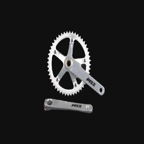 Pizz Hollow Alumniun Alloy Crankset Fixed Gear Crank 48T 165mm BCD144 Single Speed TRACK FIXIE 48/49/51T Silver Crankset
