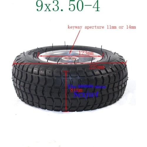 Free Shipping High Performance 9X3.50-4 Pneumatic Tyre with Rims for Electric Scooter Gas Scooter Pocket Bike Electric Tricycle