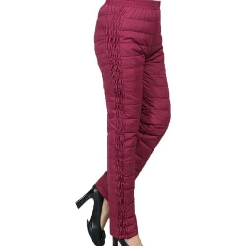 2020 New Winter Loose Women Down Pant Lady High Waist Long Pant Female Big Size Warm Thicken Pants Straight Trousers Outwear