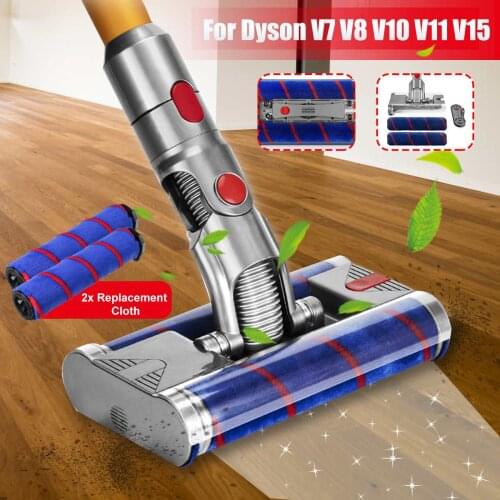 Fluffy Floor Head Brush Head for Dyson V7V8V10V11V15 Vacuum Cleaners Parts 360 °Rotatable Brush Tool with Led Lights