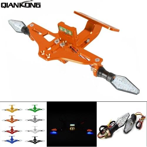 For RC 125 200 390 690 790 Enduro SMC 950 990 Adventure Adjustable Angle Aluminum License Number Plate Frame