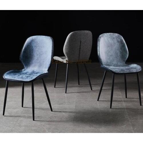 Home modern minimalist backrest light luxury dining chair technology cloth chair Italian makeup nail stool restaurant chair ins