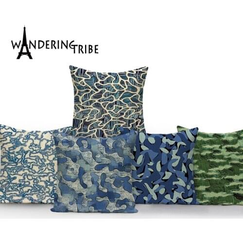Camouflage Print Cover Pillow 45x45 Geometric Patterns Decorative Cushions Colorful Pilow Case Decor Pillows for Bed Sofa Pillow