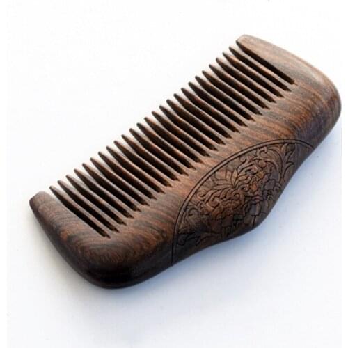 Pocket Wooden Comb Natural Black Gold Sandalwood Super Narrow Tooth Wood Combs No Static Lice Beard Comb Hair Styling