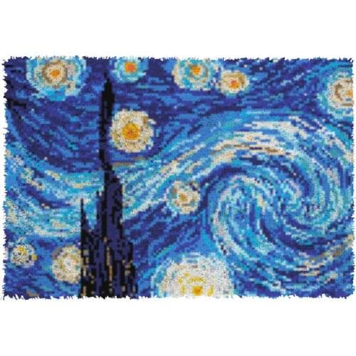 Star Latch Hook Kits Rug Plush Wall Tapestry Kits Crochet Floor Mat Thick Yarn Cushion Arts & Crafts