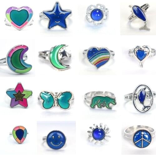 Creative Change Color Mood Rings Temperature Emotion Feeling Mood Gifts For Women Fashion Jewelry
