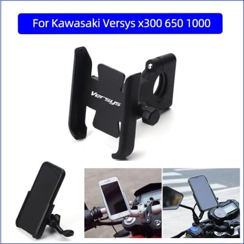For Kawasaki Versys x300 650 1000(Versys x300 tourer)Motorcycle Mobile Phone Holder GPS Navigator Rear Mirror Handlebar Bracket