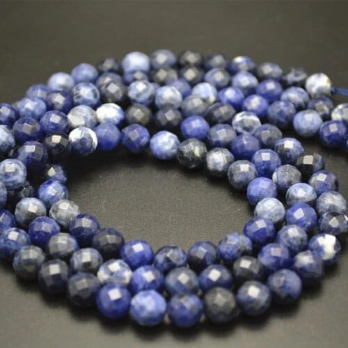 Faceted Natural Brazil Sodalite Stone Round Beads 4mm 6mm 8mm 10mm fit DIY Fashion Jewelry Necklace Bracelet making