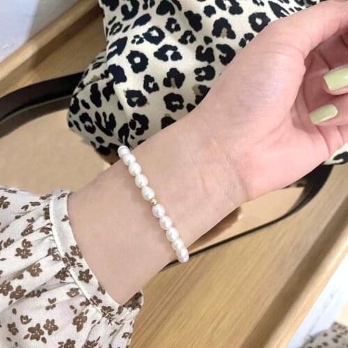 Liemjee Irregular Beads Pearl S925 Silver Bracelet Fashion Luxury Jewelry For Women Feature Namour Charm Gift All Seasons