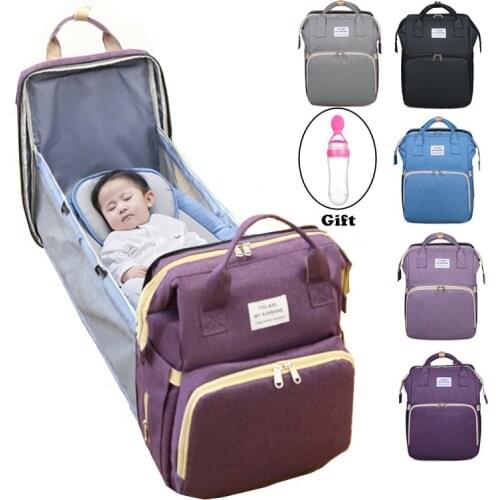 Multifunctional Portable Folding Diaper Bag Baby Travel Large Backpack Baby Bed Diaper Changing Table For Outdoors