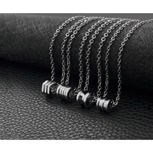 Titanium Steel Fashion Simple Pendant Stainless Steel Round Barrel Pendant Geometric Jewelry