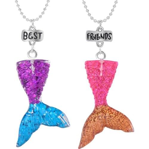 Fashion Creative DIY Jewelry Silver Color Mermaid Tail Pendant Exquisite Girl Child Pendant Necklace Christmas Jewelry