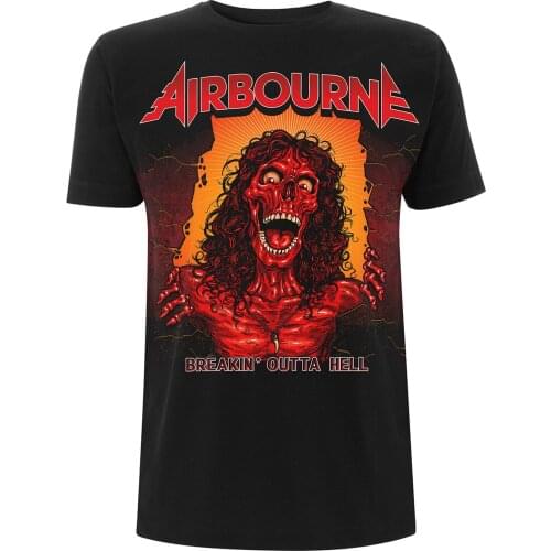 Airbourne Breakin Outta Hell Rock Heavy Metal Official Tee T-Shirt Mens Unisex