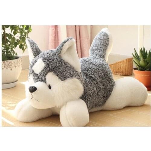 Stuffed animal lovely husky dog plush toy about 55cm lifelike husky dog doll throw pillow toy h7632