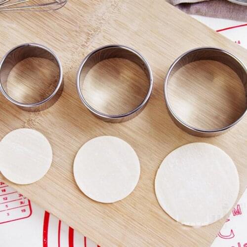 Home Large Stainless Steel Round Dumplings Wrappers Molds Set Cutter Maker Tools Round Cookie Pastry Wrapper Dough Cutting Tool