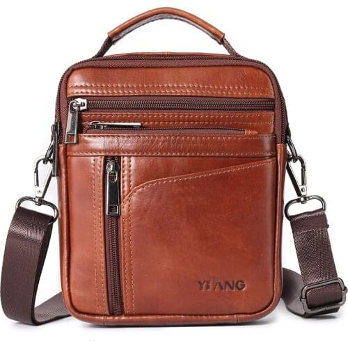 New Brand Mans Designer Handbag Trend 2019 Men Real Leather Chest Messenger Shoulder Bag Men Small Mini Crossbody Bag For Phone
