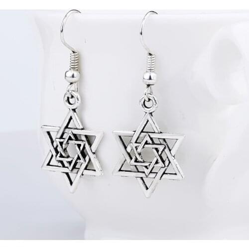 New Ladies Alloy Pendant Earrings Hexagonal Star Hollow Symmetrical Stud Earrings 2020 Jewelry Earrings Wholesale