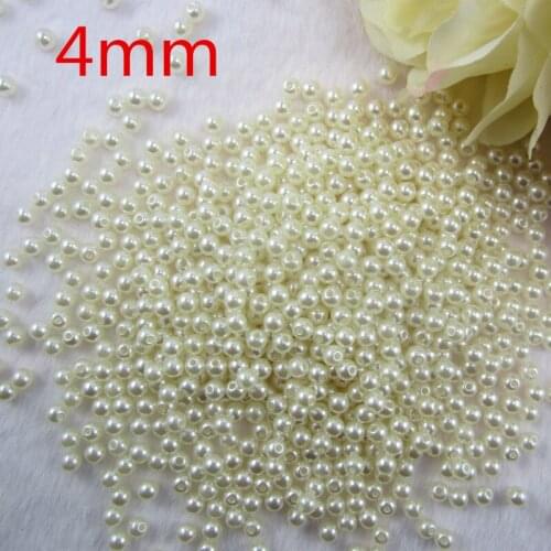 Wholesale 4mm 1000pcs/lot Ivory White ABS Faux Pearl Imitation Round Beads Jewelry Making DIY PB-27