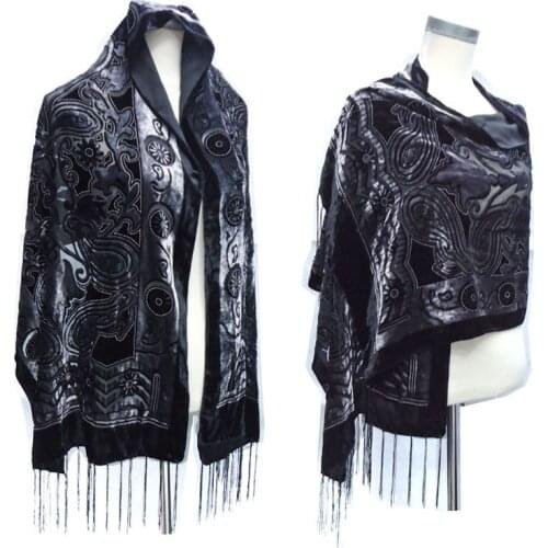 Plus Velvet Cashew Floral Silk Scarf Winter Shawl Women Hijab Scarf Green Pashmina Fashion Long Wrap Lady Dress