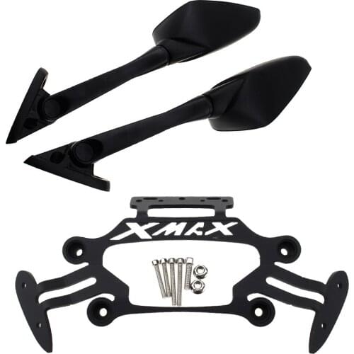 Motorcycle Stand GPS Bracket Mobile Phone Navigation Plate Bracket Rearview Mirrors Set For Yamaha XMAX300 400 250 125 2017-2019