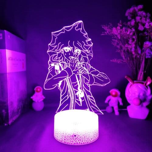 Danganronpa V3 Figure Nagito Komaeda 3D Visualization LED Night Light Computer Game Setup Room Backlight Colorful Art Decor Gift