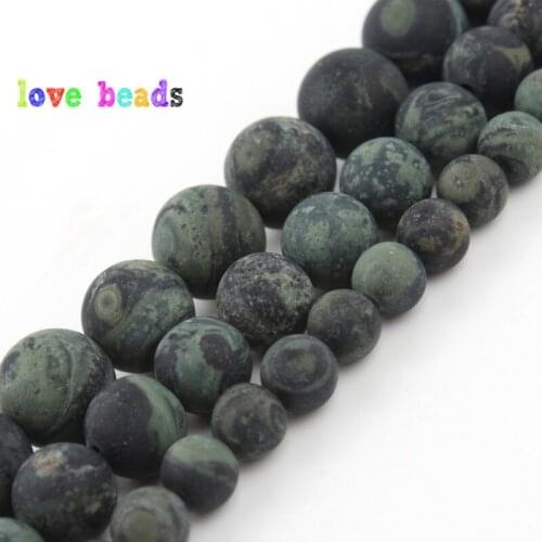 4/6/8/10/12mm Dark Green Zebra Jaspers Natural Stone Round Beads for Jewelry Making DIY Bracelet 15" Perles Minerals Beads