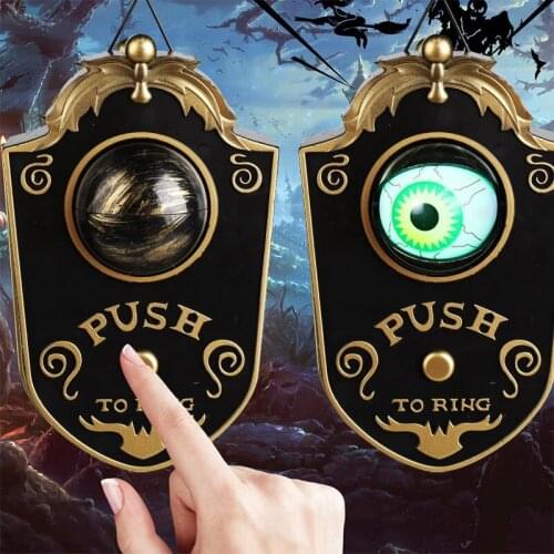Halloween Decoration One-eyed Doorbell Horror Props Ghosts Day Glowing Home Hanging Electric Luminous Sounding Doorbell Eyeball