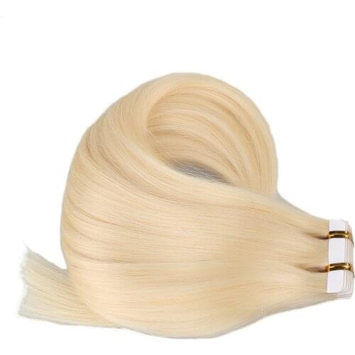 Tape In Human Hair Extensions 16" 18" 20" Balayage Omber Color Blonde Real Remy Natural 2.5g Human Hair Skin Weft Adhesive 613