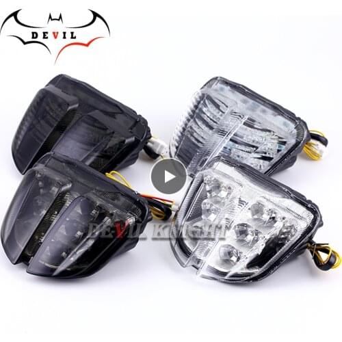 For Suzuki GSXR600 GSXR750 GSXR 600 750 2006 2007 K6 Chrome Rear Tail Light Brake Turn Signals Integrated Light Motorcycle light