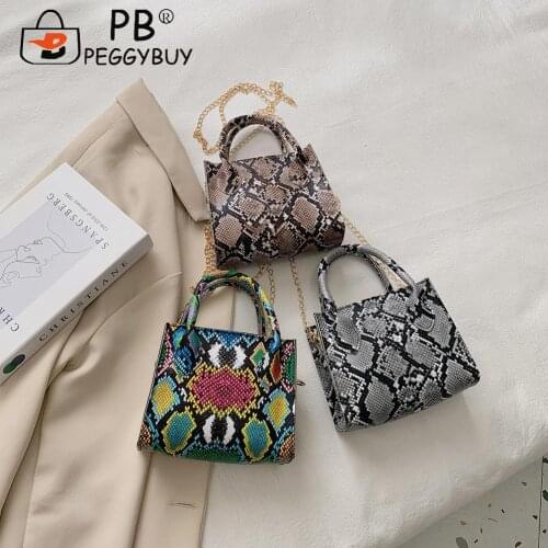 Ladies Underarm Shoulder Bags PU Leather Women Handbag Totes Exquisite Shopping Bag with Serpentine Pattern Printed