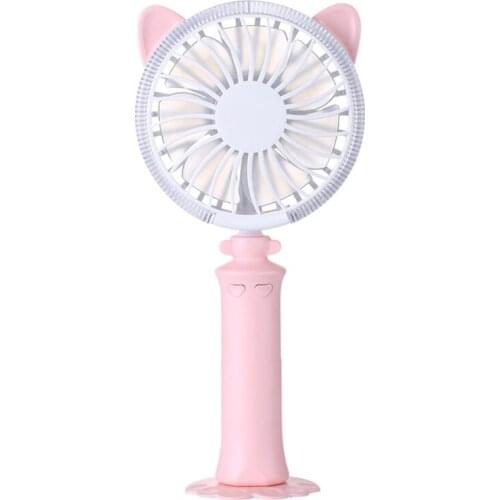 1 pc Portable Handheld Fans Mini Electric Desk Fan USB Rechargeable with LED Night Light 2 Speed 425B