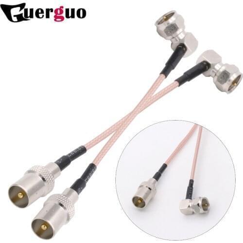 100PCS Customized RG316 Pigtail Cable 15cm/30cm/50cm/100cm Adapter RF Cable F Male Right Angle switch TV Male for TV Signal