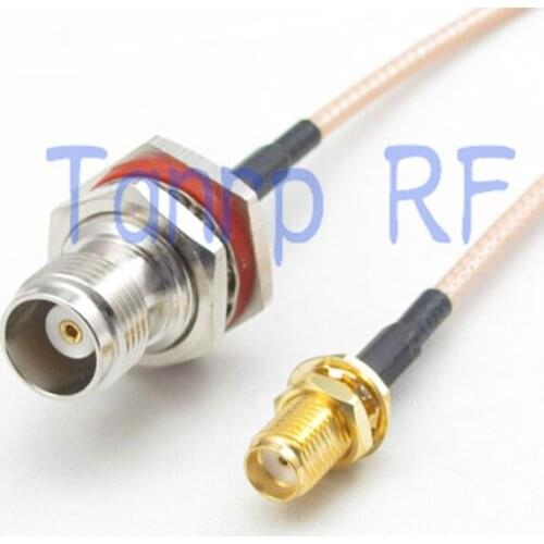 10cps 15CM Pigtail coaxial jumper cable RG316 cord 6inch TNC female jack waterproof to SMA female jack RF adapter connector