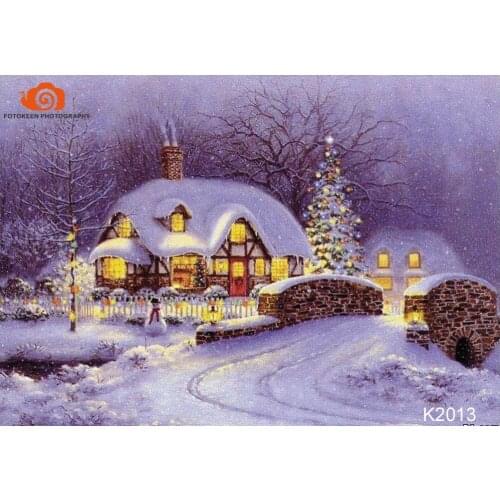 10X20ft Snow winter Scenic photographic theme background,hand Painted Muslin photography christmas backdrops K2020