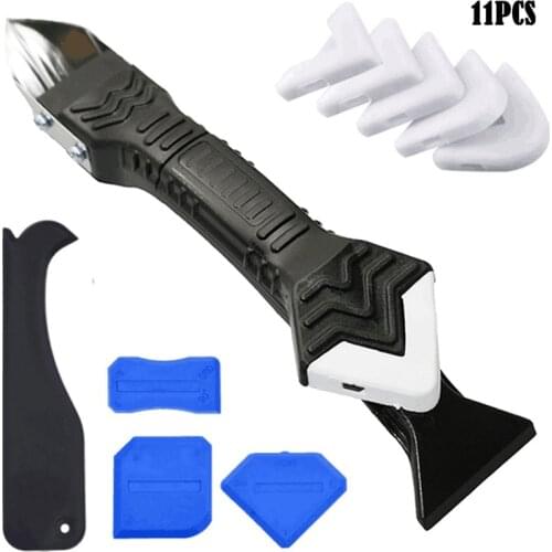 11Pcs Caulking Tools 3 In 1 Silicone Caulking Finishing Tool Kit Reuse and Replace 5 Silicone Pads Sealant Caulk for Kitchen