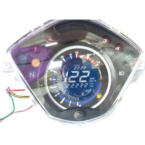 14000rpm Modern Motorcycle Digital Light LCD Digital Speedometer Tachometer Odometer Adjustable 7 color
