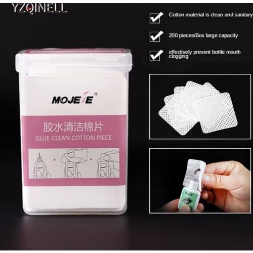 200PCS Eyelash Extension Glue Wipes Soft Remover Wipe Cleaner Cotton Pad For Lash Grafting Makeup Tools