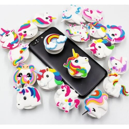 6pcs Unicorn Party Rubber Mobile Phone Holder Dinosaur Mermaid Birthday Party Decorations Adult Baby Shower Jungle Party Favors