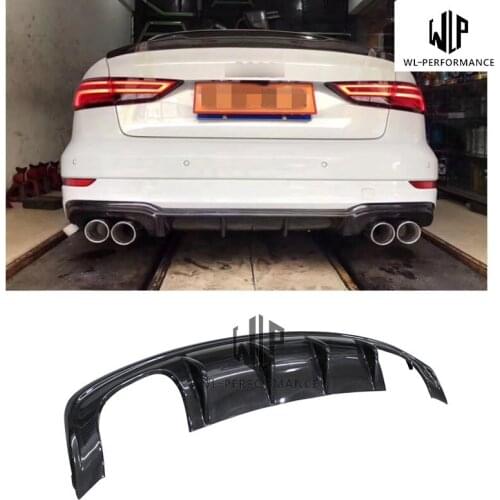 A3 S3 Style Carbon Fiber Rear Lip Diffuser Car Styling For Audi A3 Back Bumper Car Body Kit 2013-UP