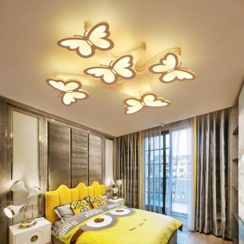 AC90-265V Modern LED Ceiling Chandeliers For Living Room Bedroom Decor Lighting Fixtures Butterfly-shape Dimming Chandelier lam